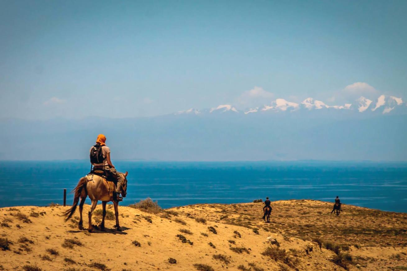 Horse riding at Lake Issyk-Kul