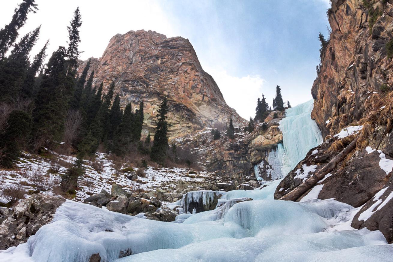 Frozen waterfalls