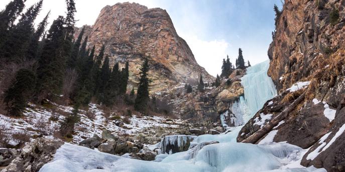Frozen waterfalls