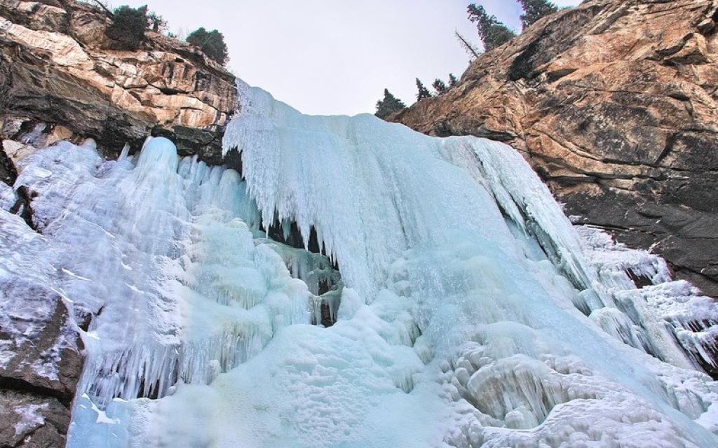 Frozen waterfalls