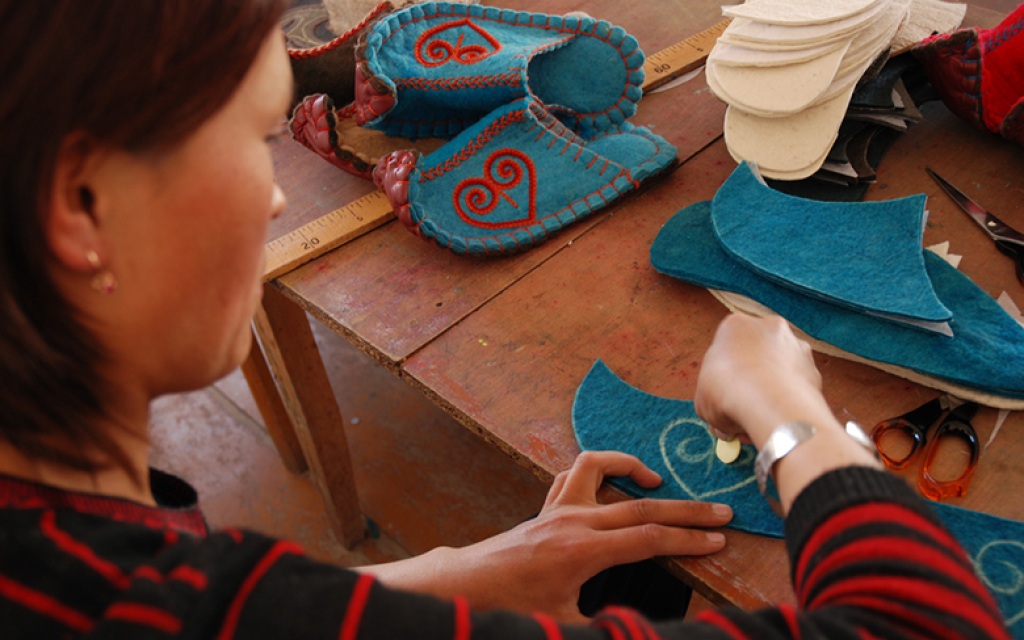 Felt crafting Kyrgyzstan