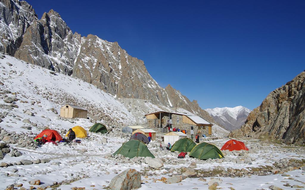 Ratsek camp after a snowfall