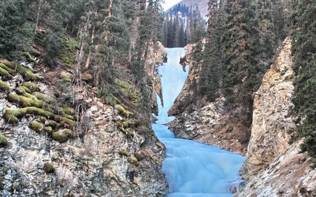 Frozen waterfalls